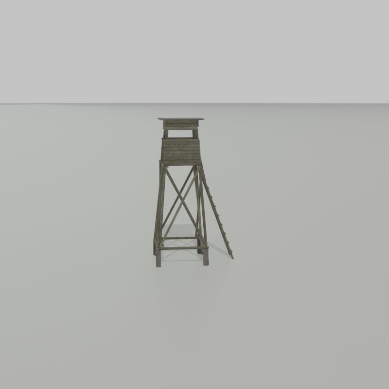 Hunting Pulpit with Roof 7m Low-poly 3D model_37