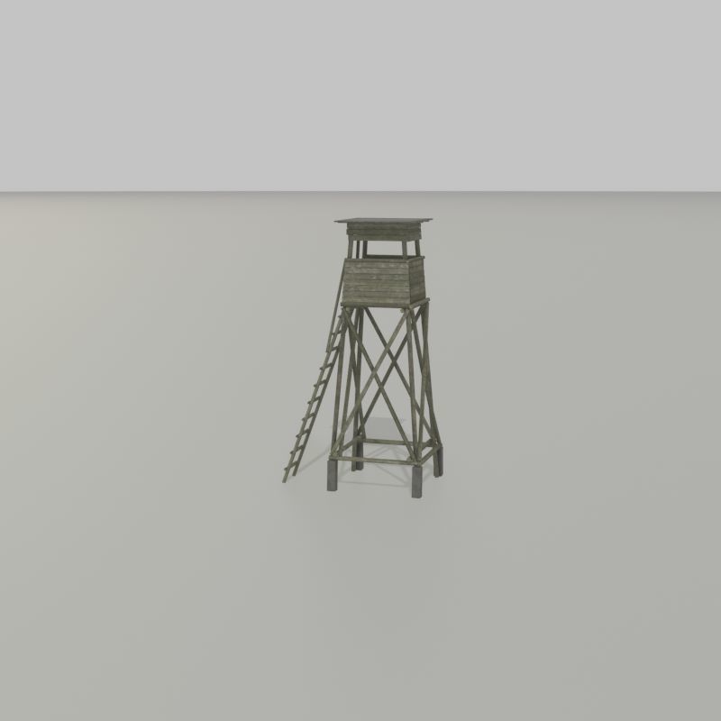 Hunting Pulpit with Roof 7m Low-poly 3D model_23