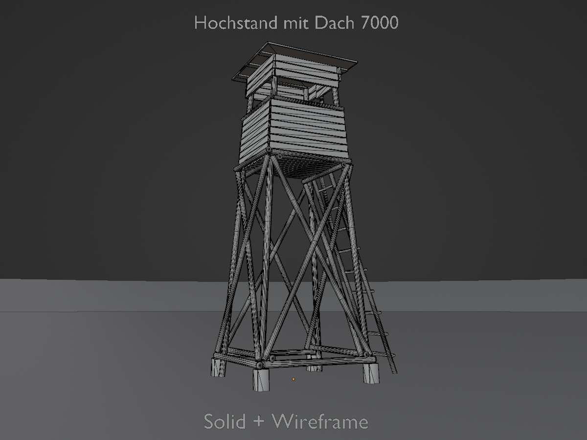 Hunting Pulpit with Roof 7m Low-poly 3D model_6