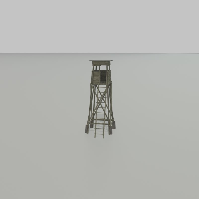 Hunting Pulpit with Roof 7m Low-poly 3D model_43