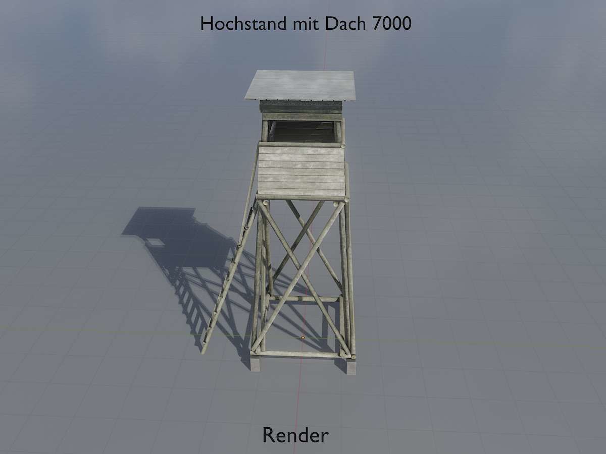 Hunting Pulpit with Roof 7m Low-poly 3D model_9