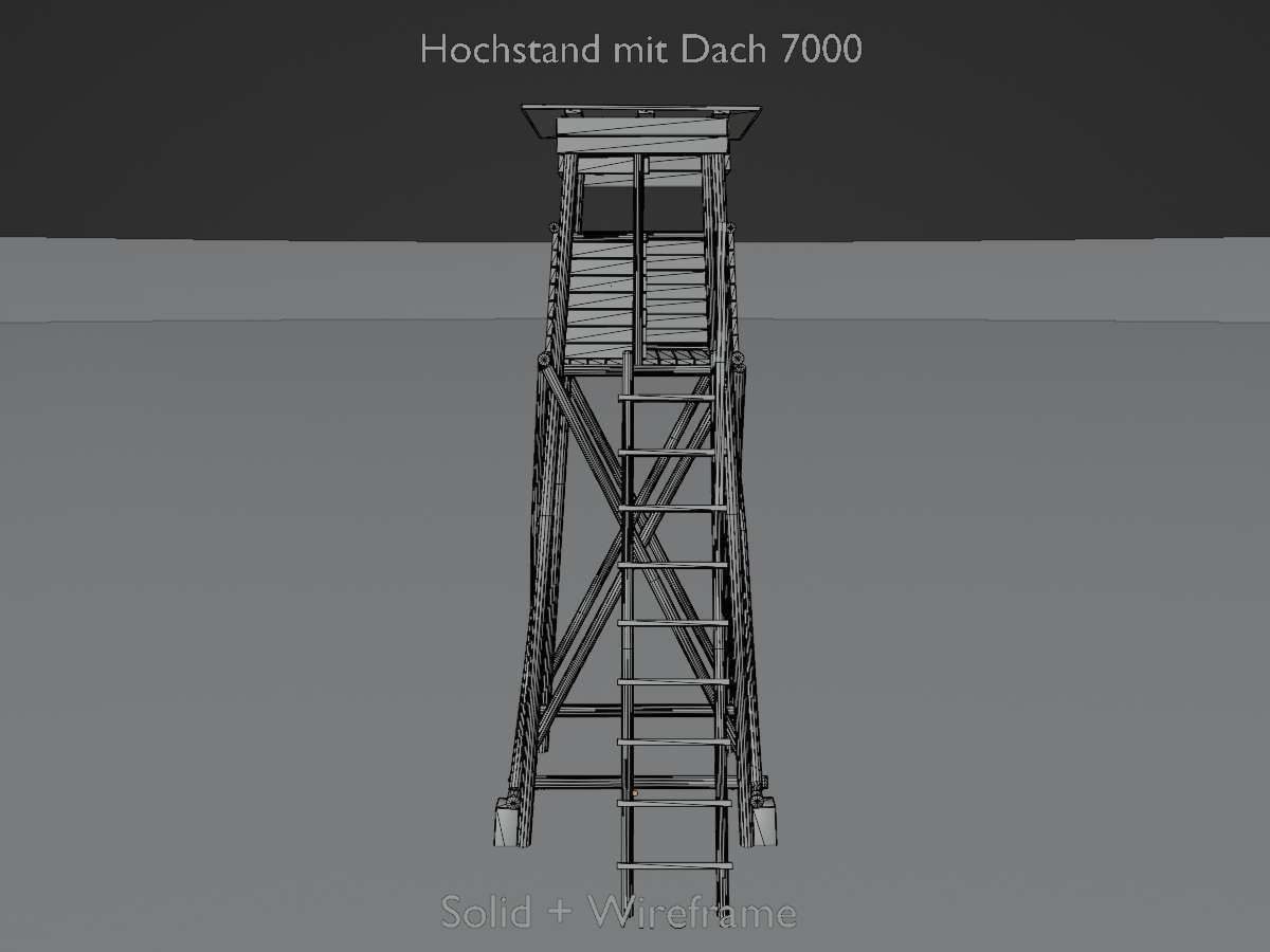 Hunting Pulpit with Roof 7m Low-poly 3D model_7