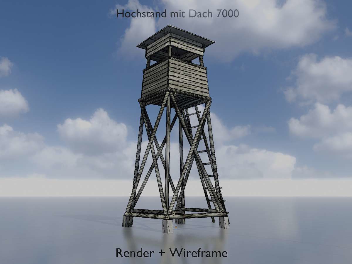 Hunting Pulpit with Roof 7m Low-poly 3D model_18