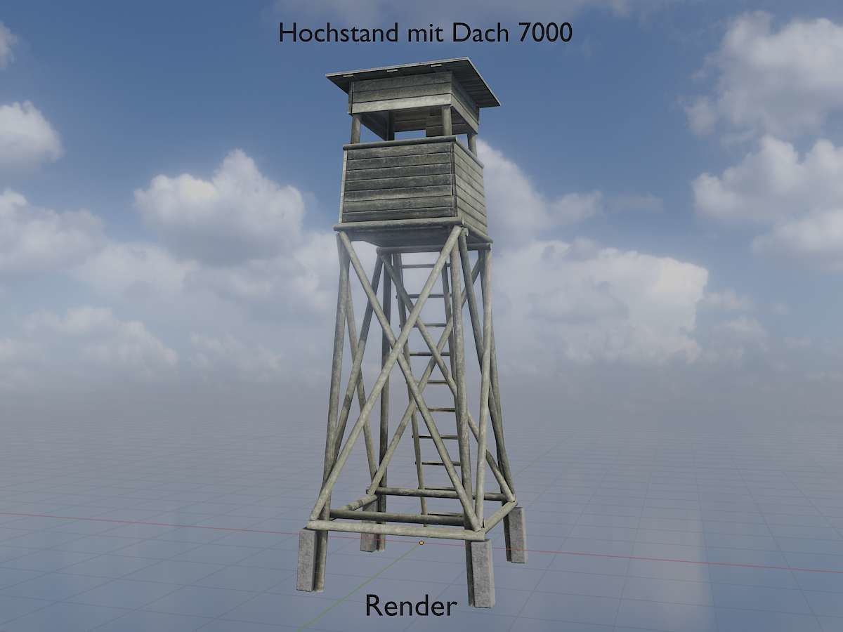 Hunting Pulpit with Roof 7m Low-poly 3D model_14