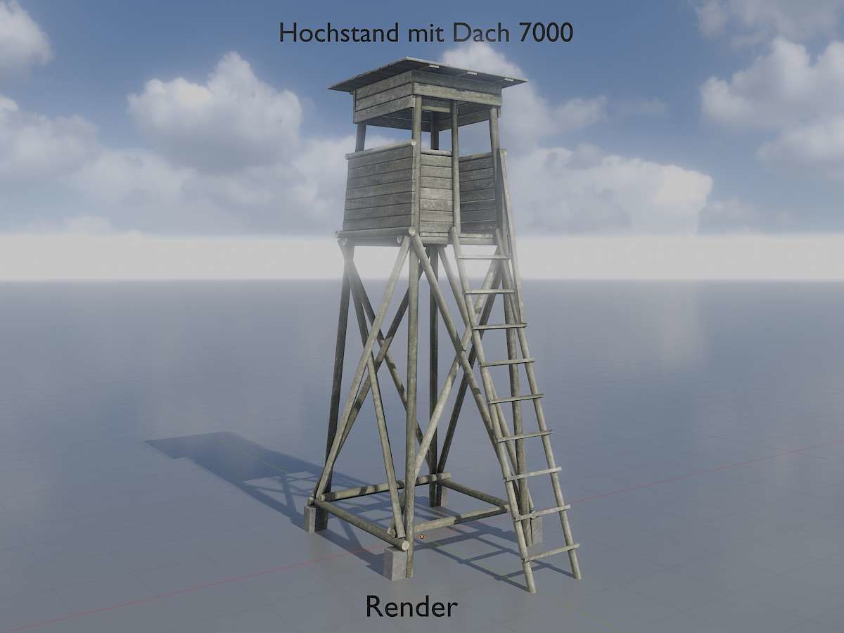 Hunting Pulpit with Roof 7m Low-poly 3D model_11