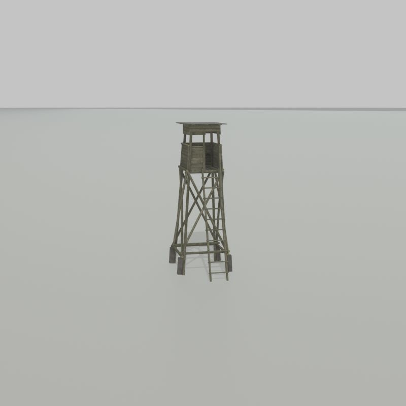 Hunting Pulpit with Roof 7m Low-poly 3D model_21