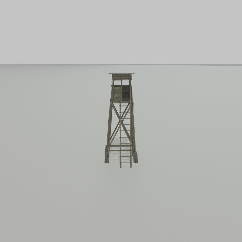 Hunting Pulpit with Roof 7m Low-poly 3D model_32