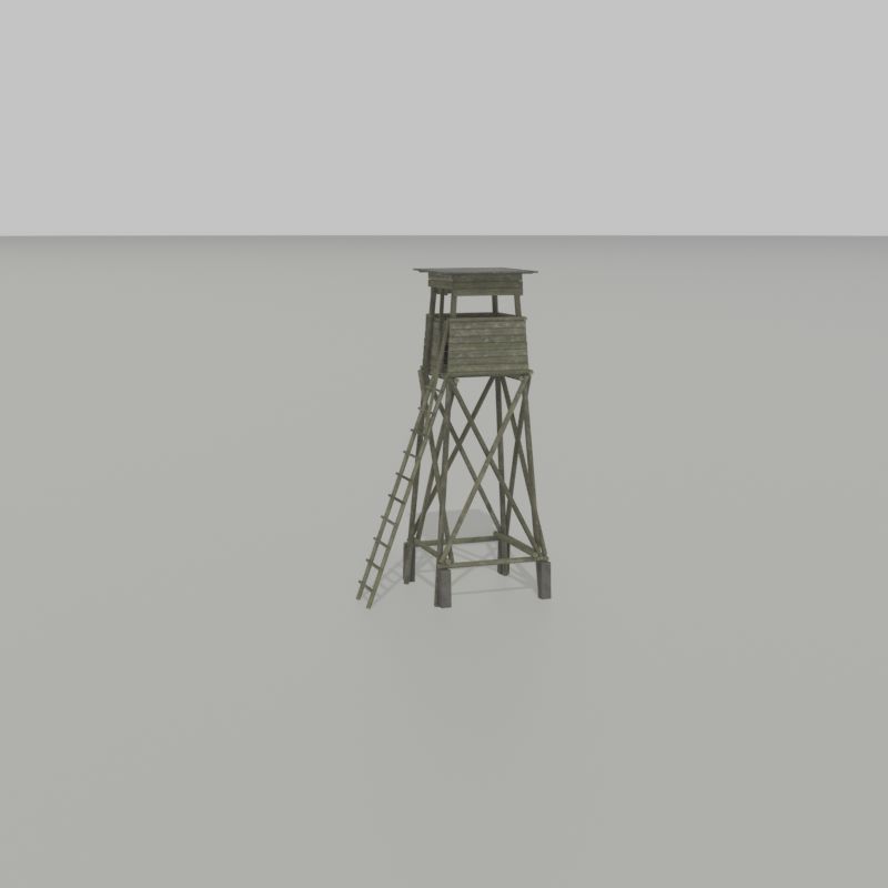 Hunting Pulpit with Roof 7m Low-poly 3D model_49