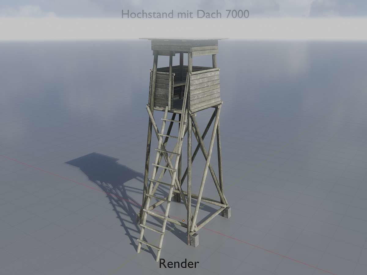 Hunting Pulpit with Roof 7m Low-poly 3D model_8