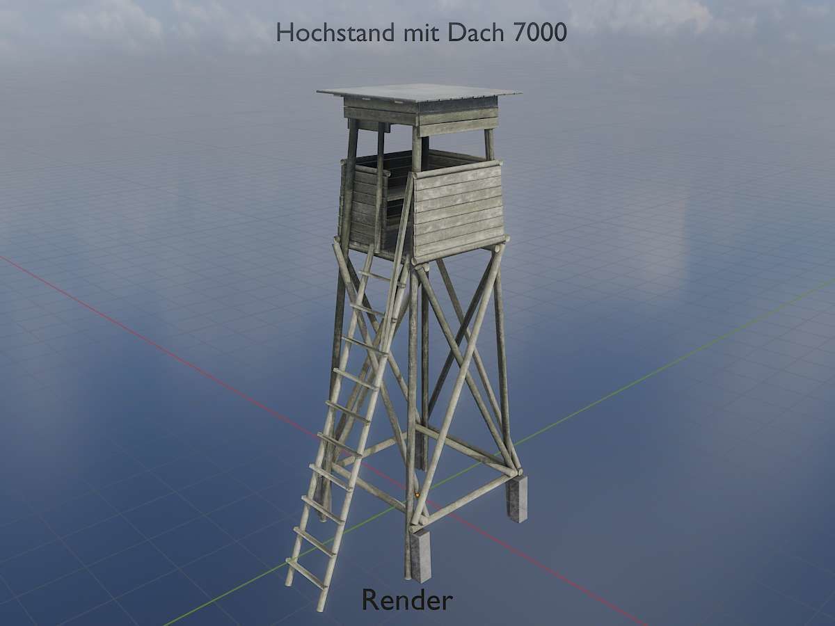 Hunting Pulpit with Roof 7m Low-poly 3D model_12