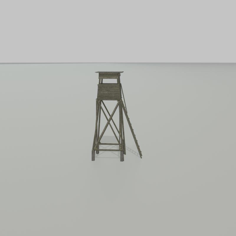 Hunting Pulpit with Roof 7m Low-poly 3D model_38