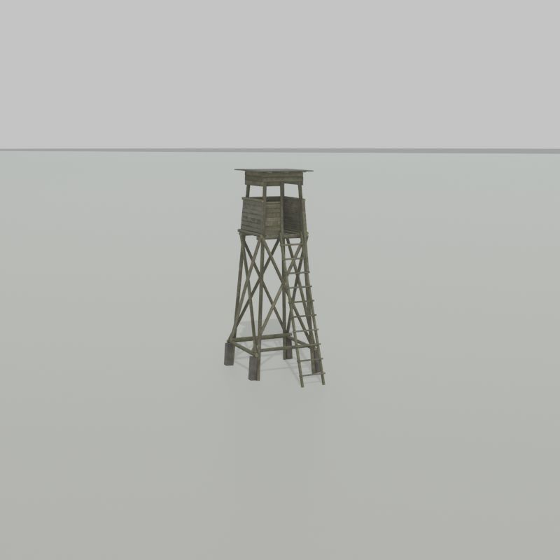 Hunting Pulpit with Roof 7m Low-poly 3D model_44