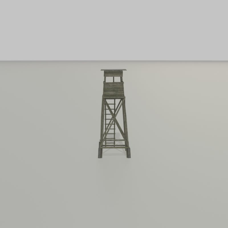 Hunting Pulpit with Roof 7m Low-poly 3D model_29