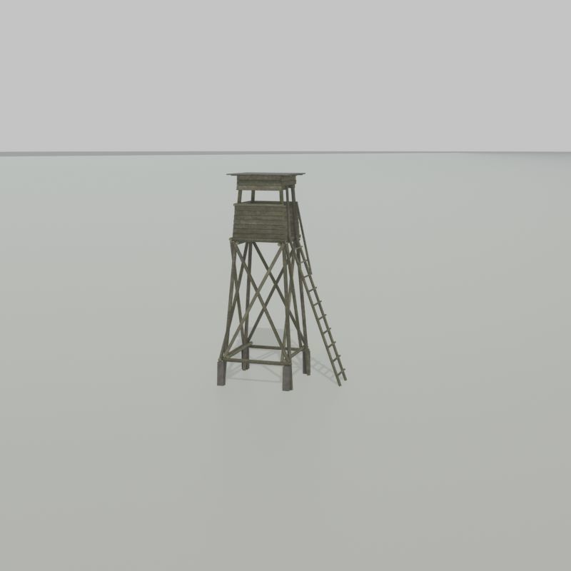 Hunting Pulpit with Roof 7m Low-poly 3D model_39