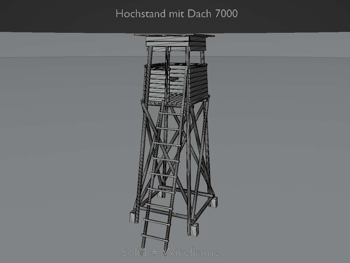 Hunting Pulpit with Roof 7m Low-poly 3D model_20