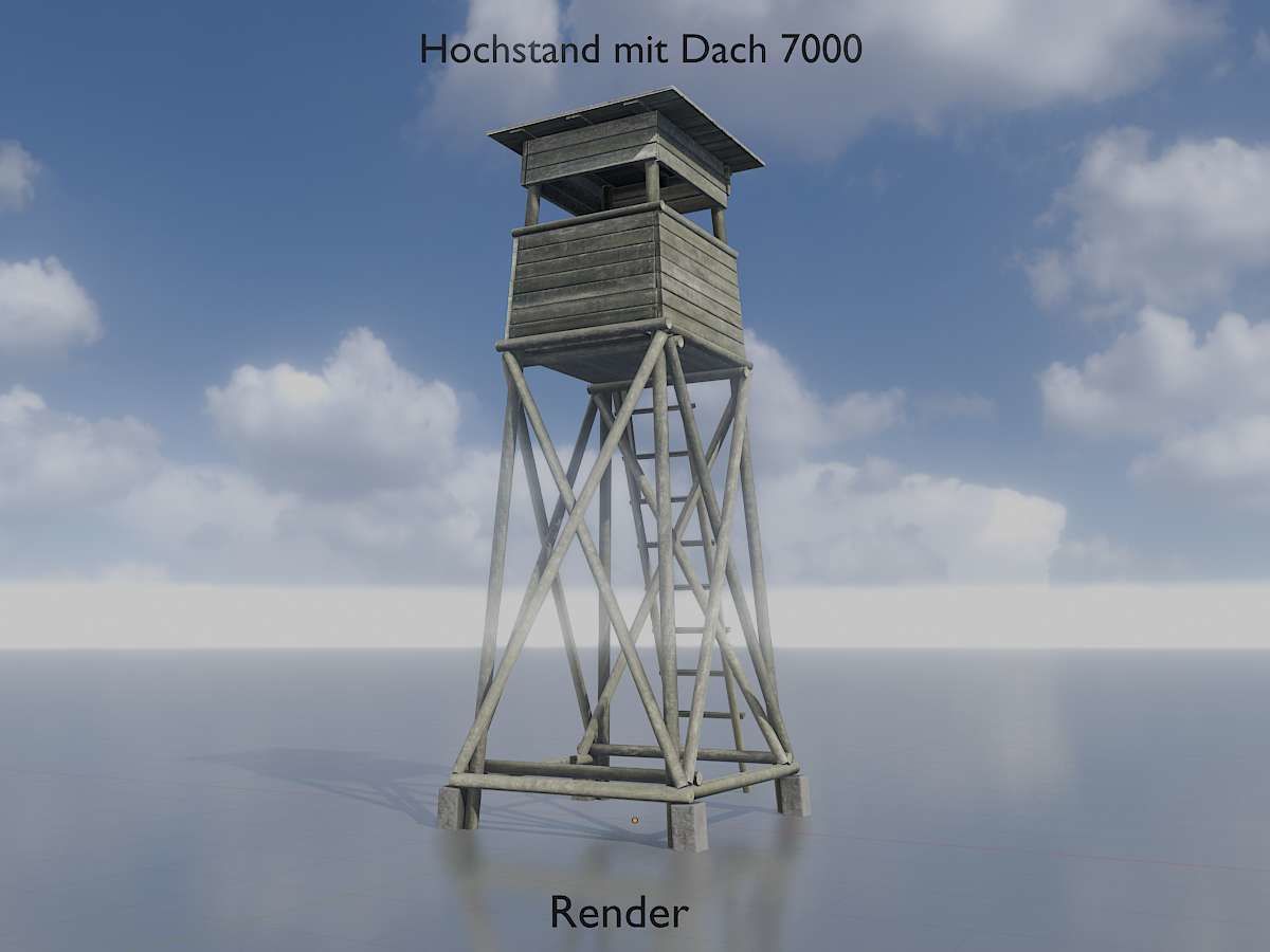 Hunting Pulpit with Roof 7m Low-poly 3D model_10