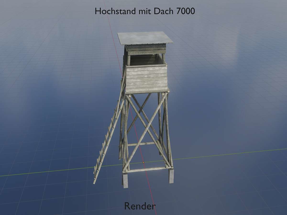 Hunting Pulpit with Roof 7m Low-poly 3D model_13