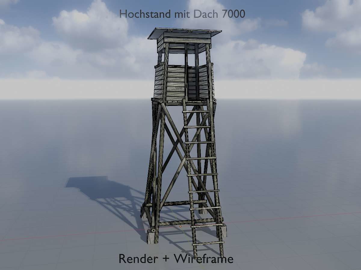 Hunting Pulpit with Roof 7m Low-poly 3D model_19