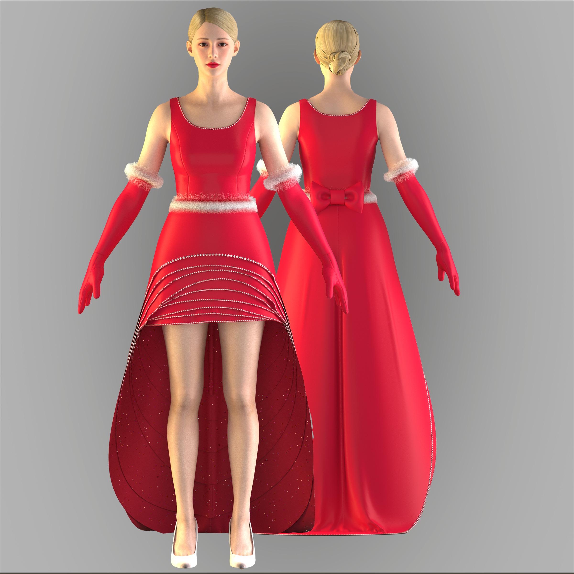 CHristmas Dress 3D model_6