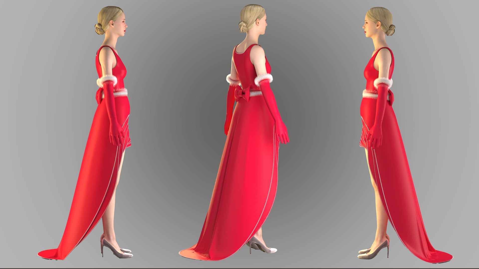 CHristmas Dress 3D model_2
