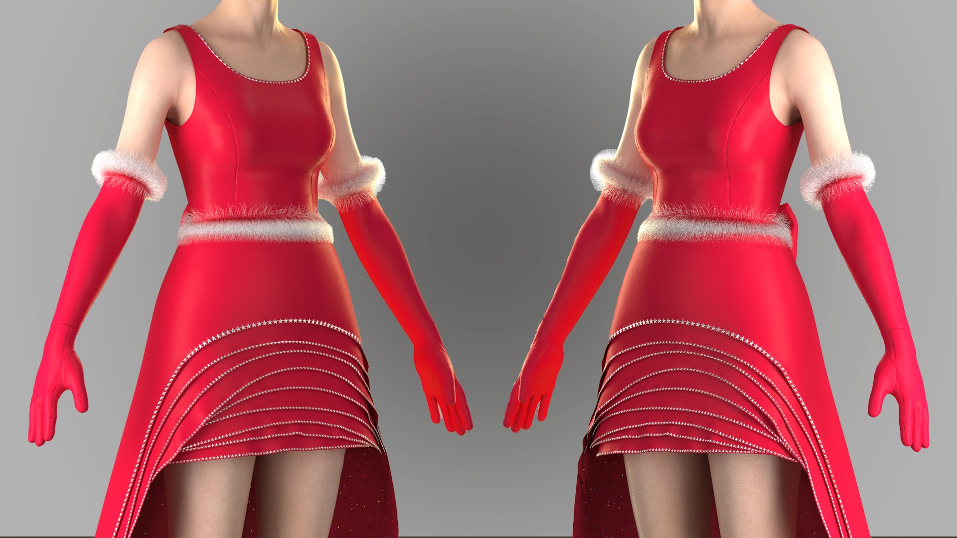 CHristmas Dress 3D model_5