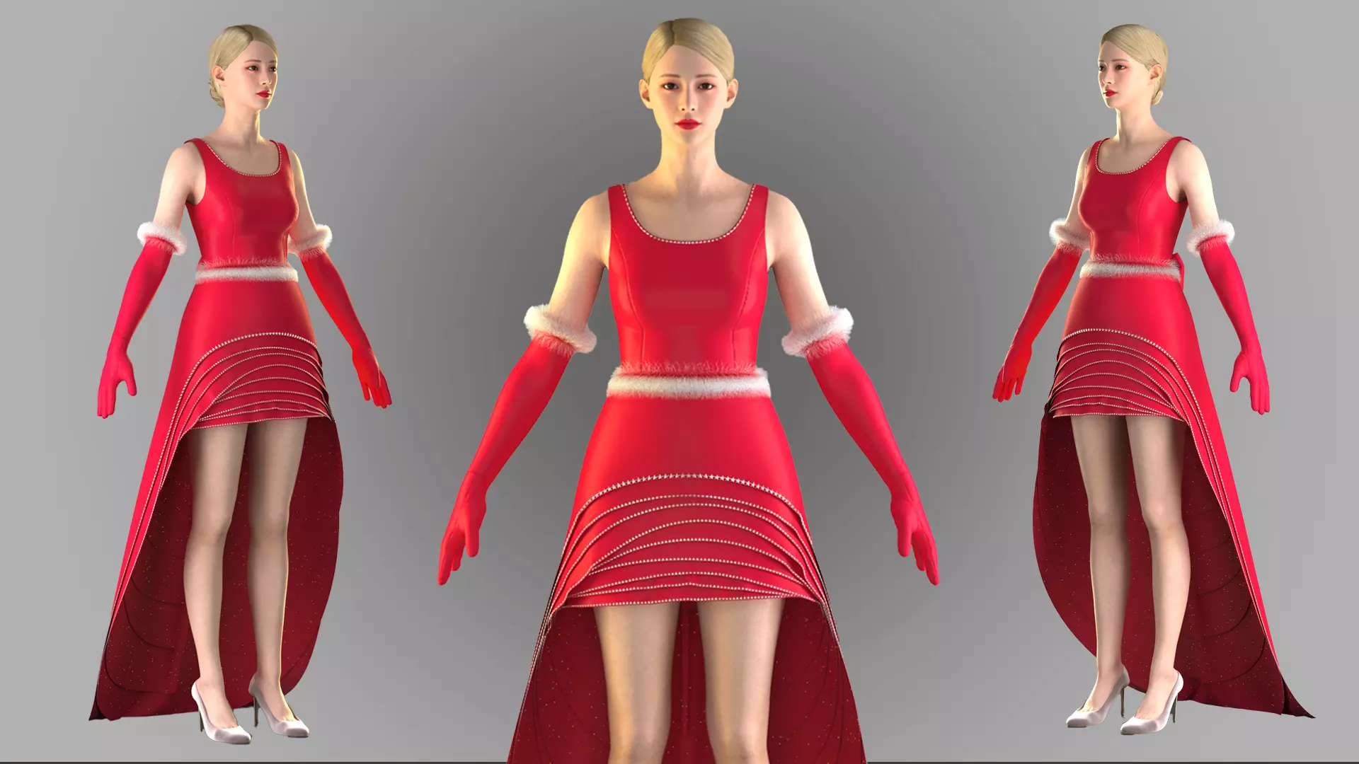 CHristmas Dress 3D model_0