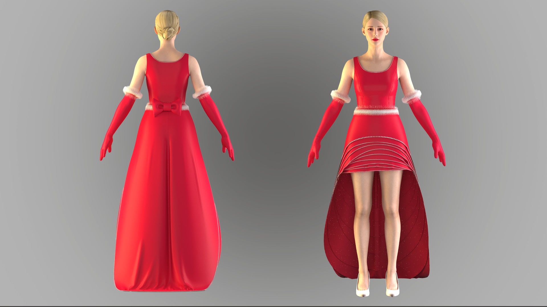 CHristmas Dress 3D model_1