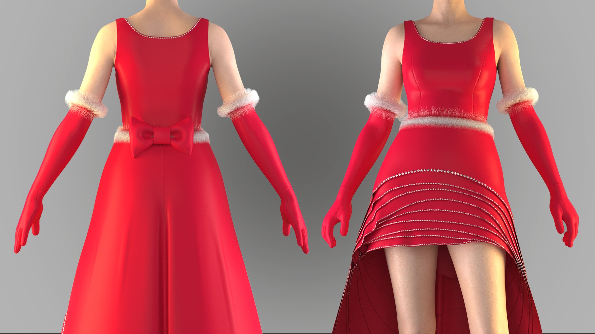 CHristmas Dress 3D model_4