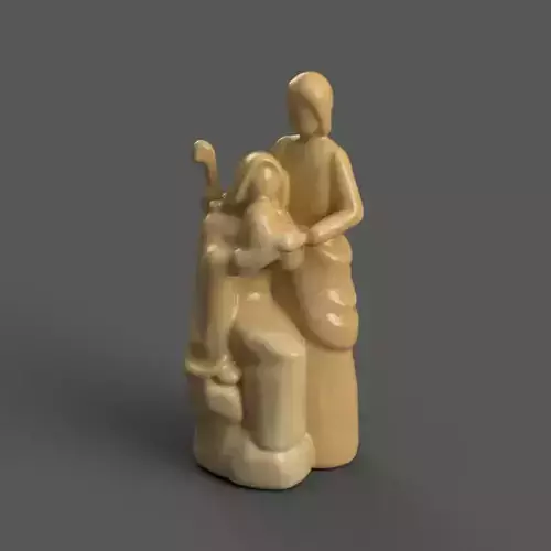 mini nativity sence for desk - table - tree 2 3D print model