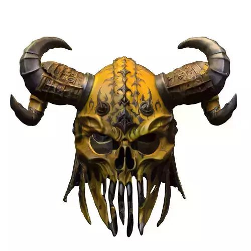 Demonic Skull Helmet with Massive Horns 