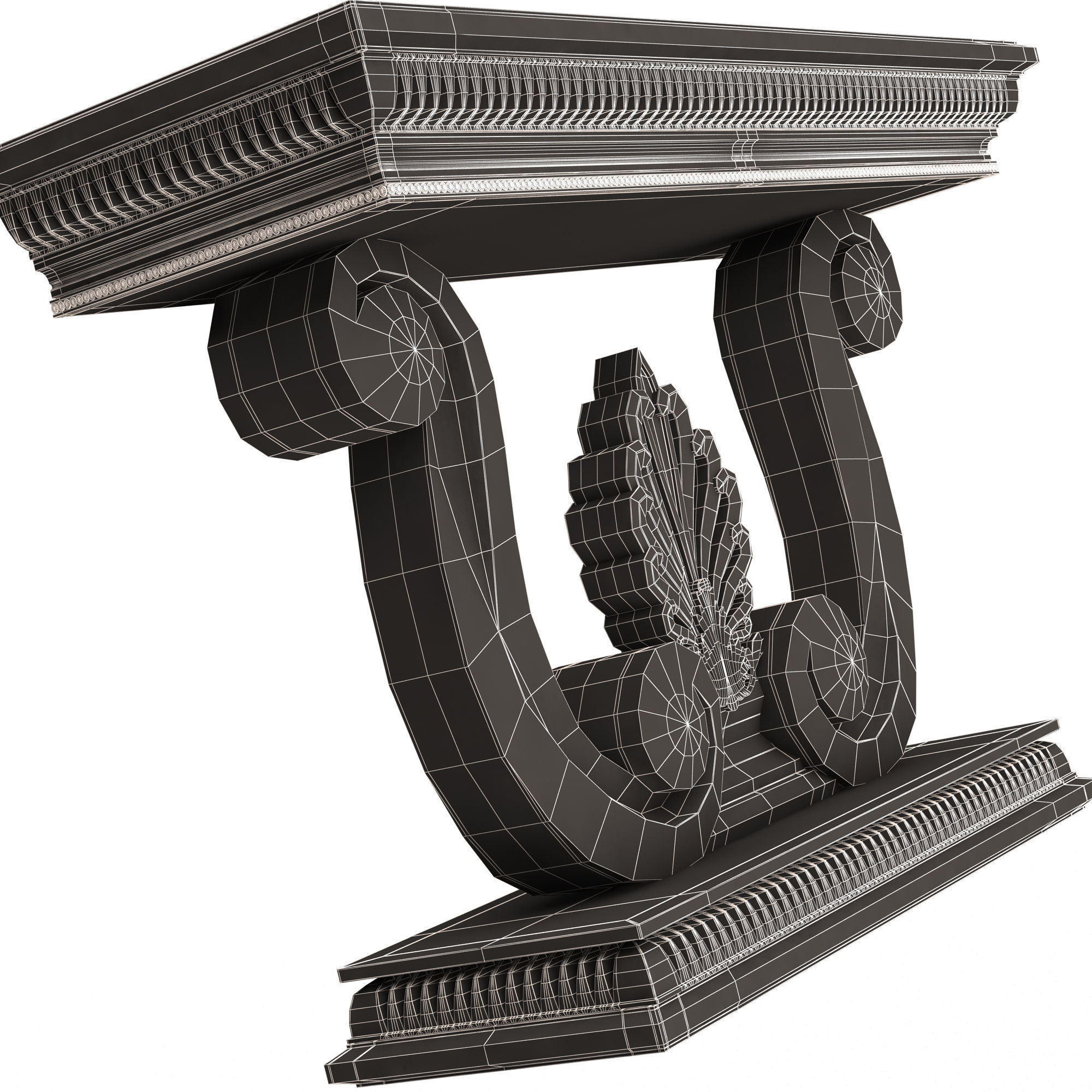 Classic Console Table 010 Low-poly 3D model_9