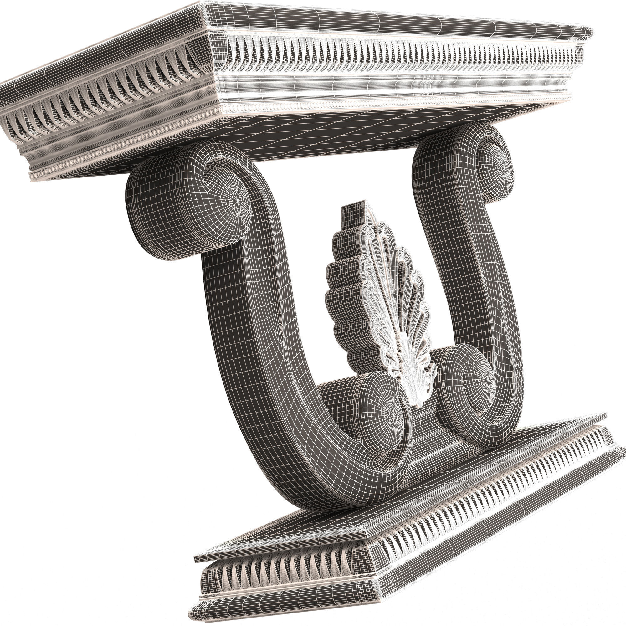 Classic Console Table 010 Low-poly 3D model_14