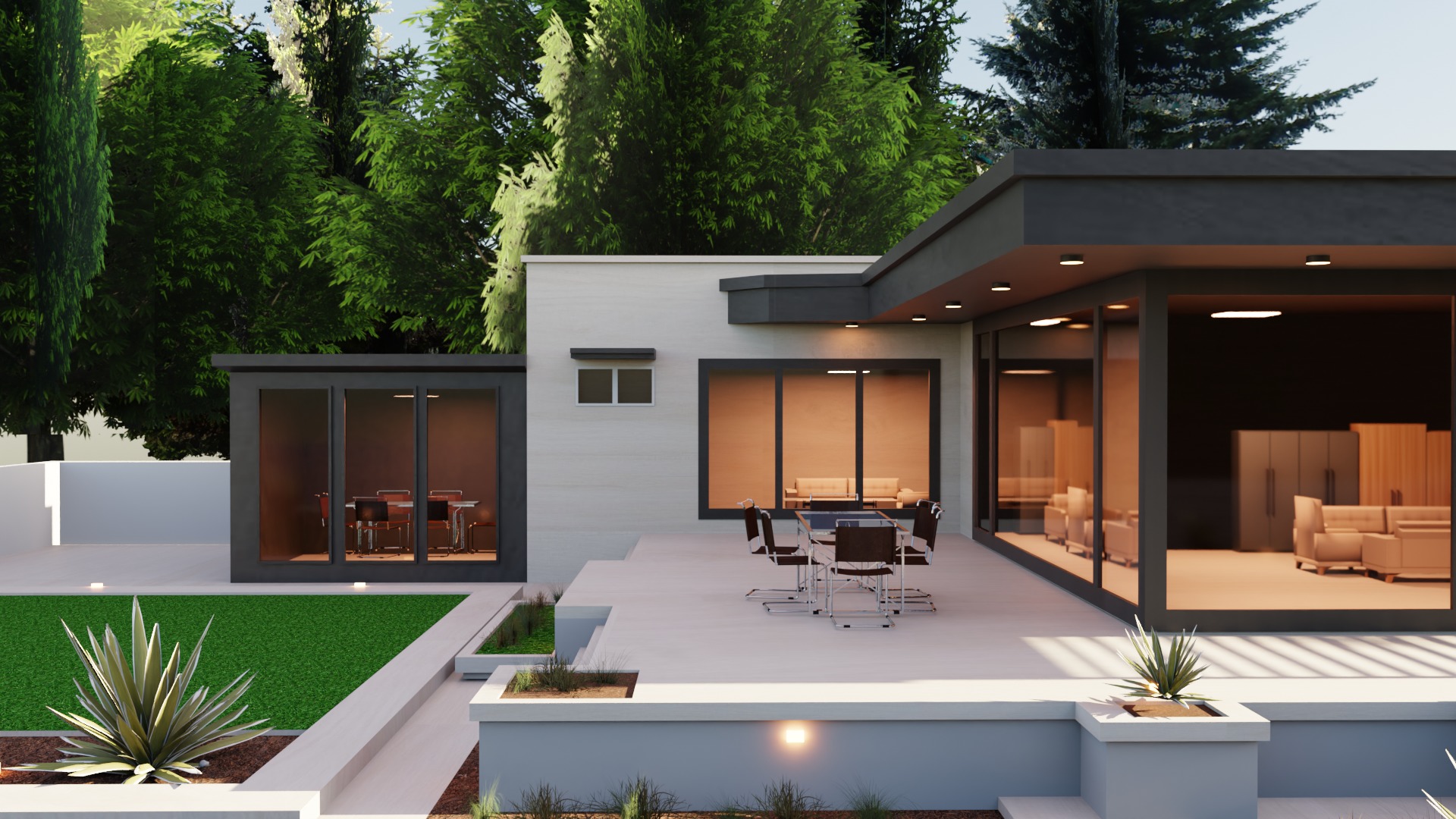 Game-Ready Modern House with Lush Backyard Low-poly 3D model_4