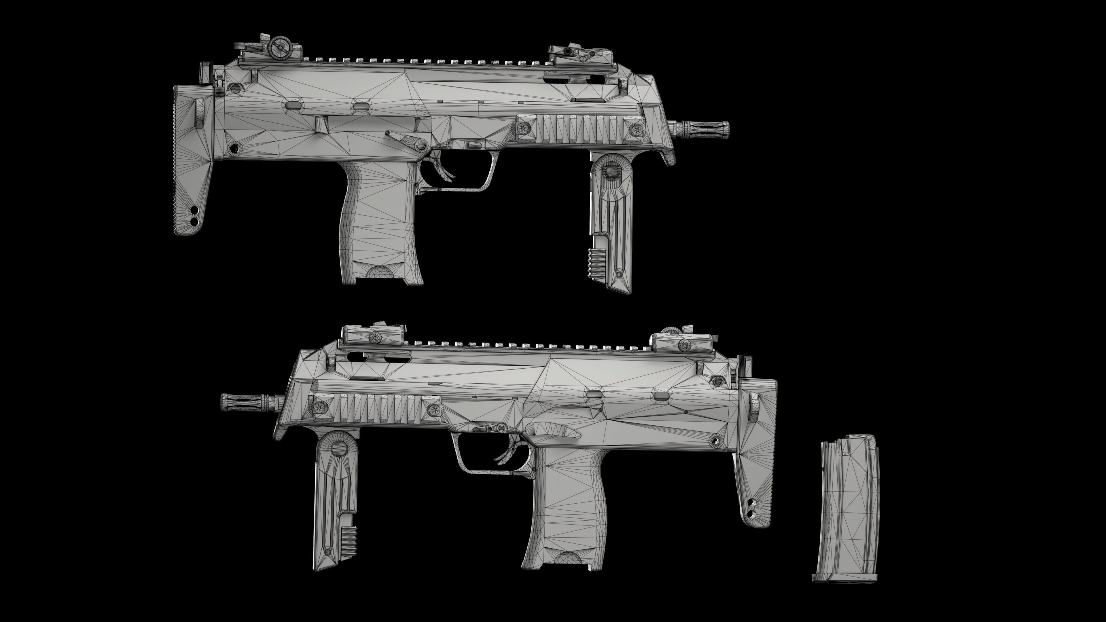 MP7A1 Heckler and Koch Low-poly 3D model_12