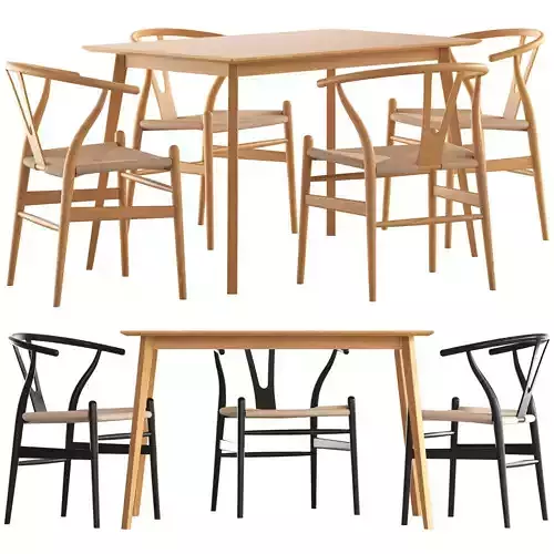 Cult Furniture Wish Wooden Dining Chair and Milton Dining Table