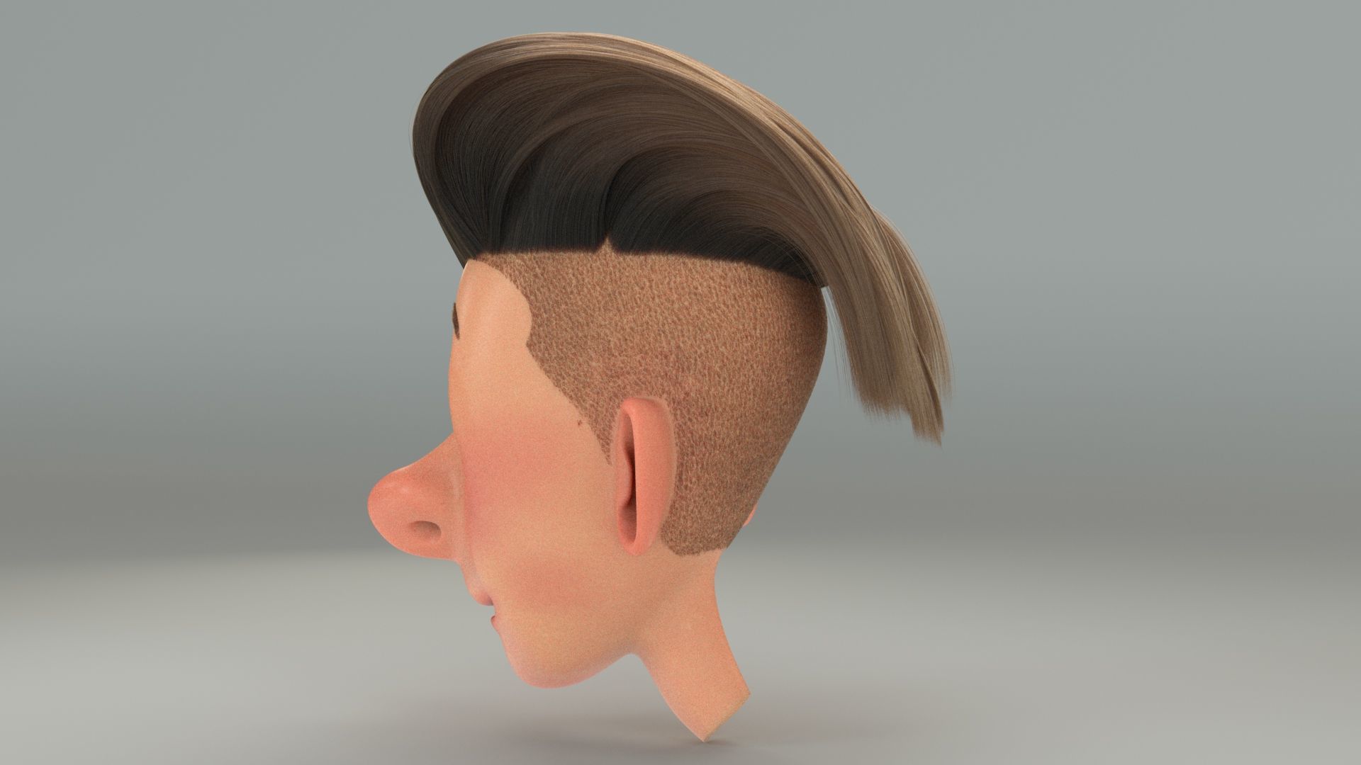 Cartoon Boy Head 3D model_3