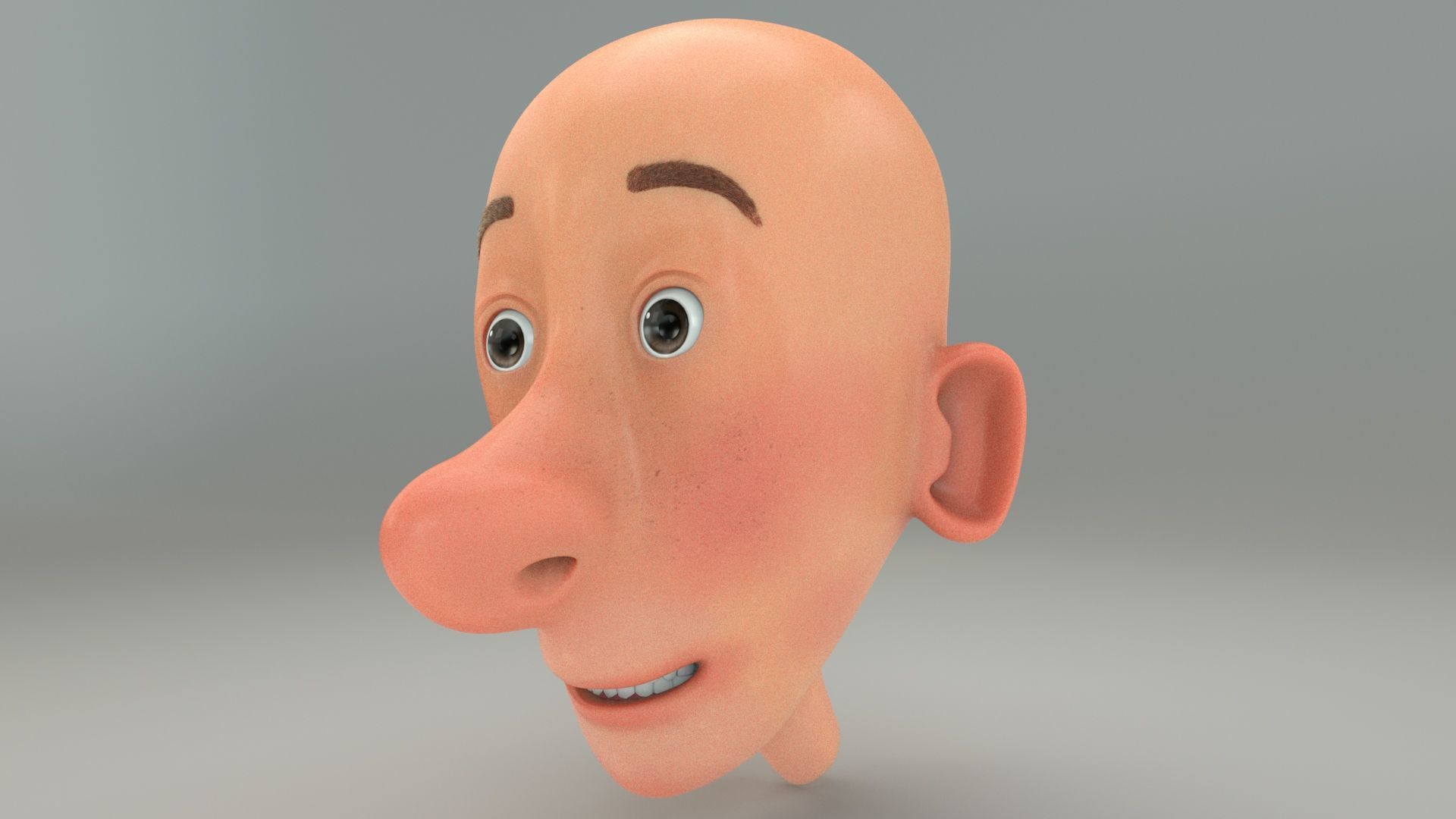 Cartoon Boy Head 3D model_8