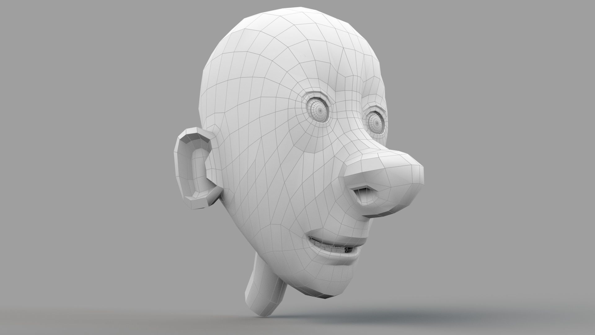 Cartoon Boy Head 3D model_15