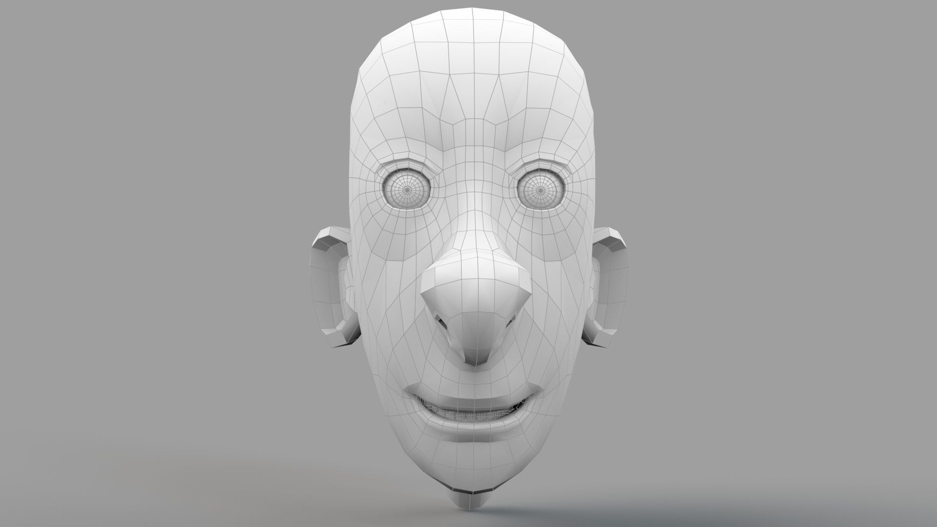 Cartoon Boy Head 3D model_12