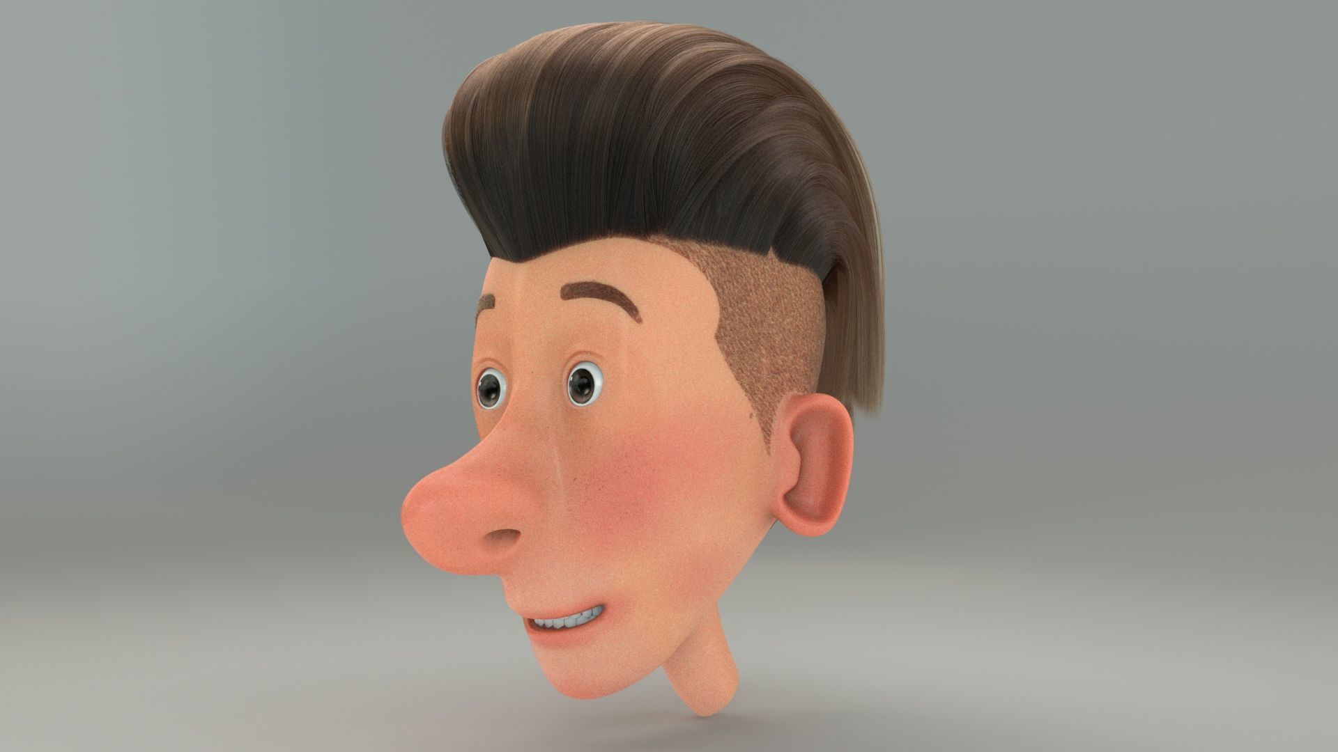 Cartoon Boy Head 3D model_2