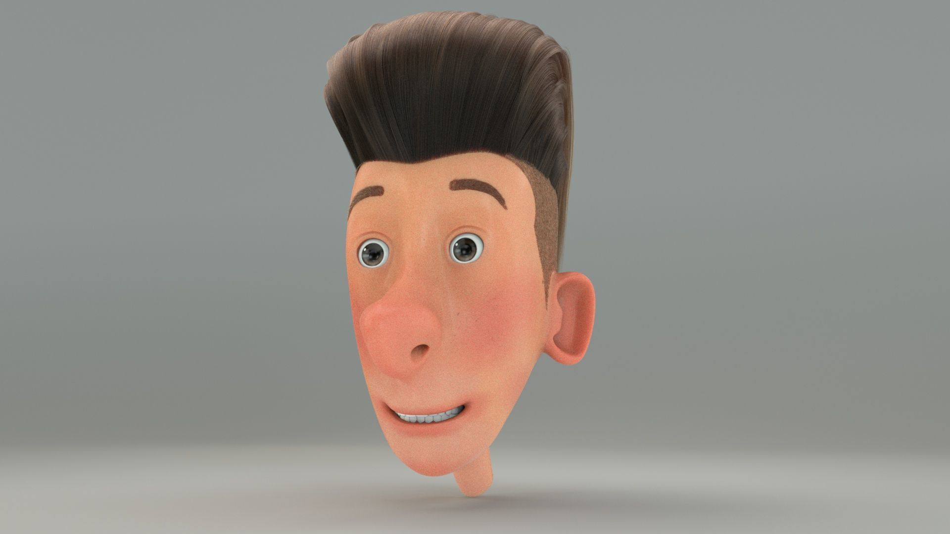 Cartoon Boy Head 3D model_1