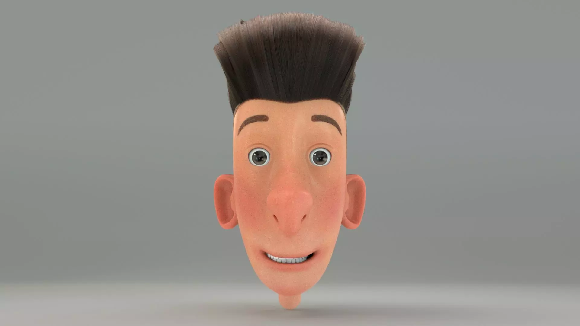 Cartoon Boy Head 3D model_0