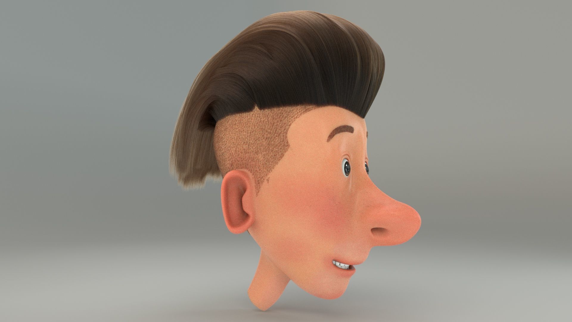 Cartoon Boy Head 3D model_6