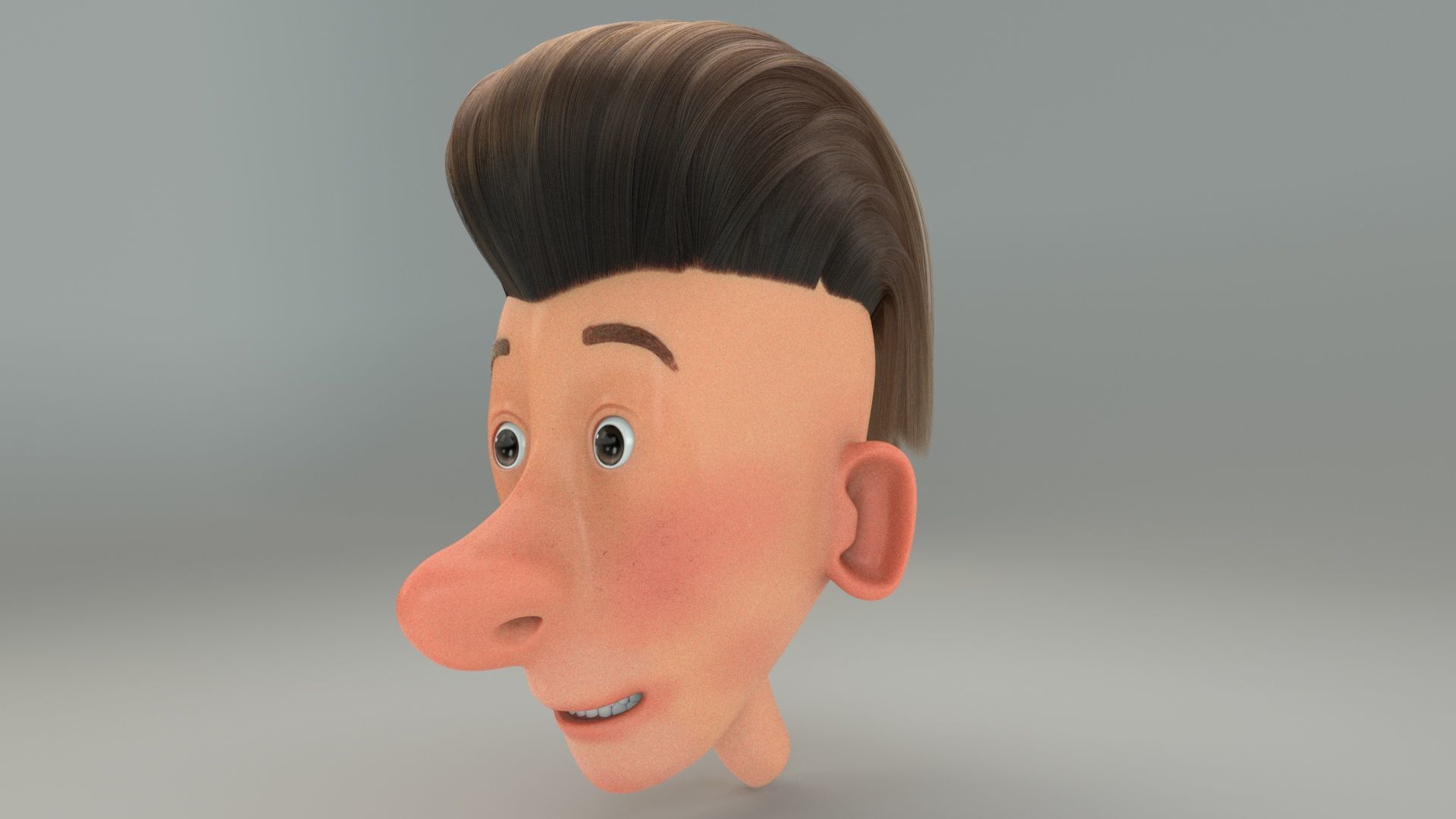 Cartoon Boy Head 3D model_7