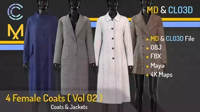 4 Female Coats -Vol 02-