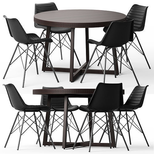 Cult Furniture Dexter Chair and Zephyr Table 3D model