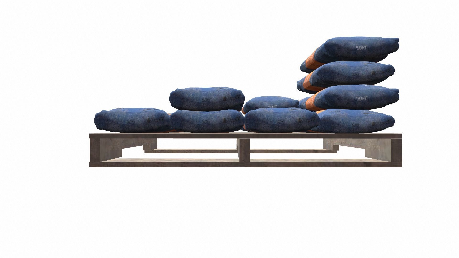 Pallet with Cement Bags Low-poly 3D model_6