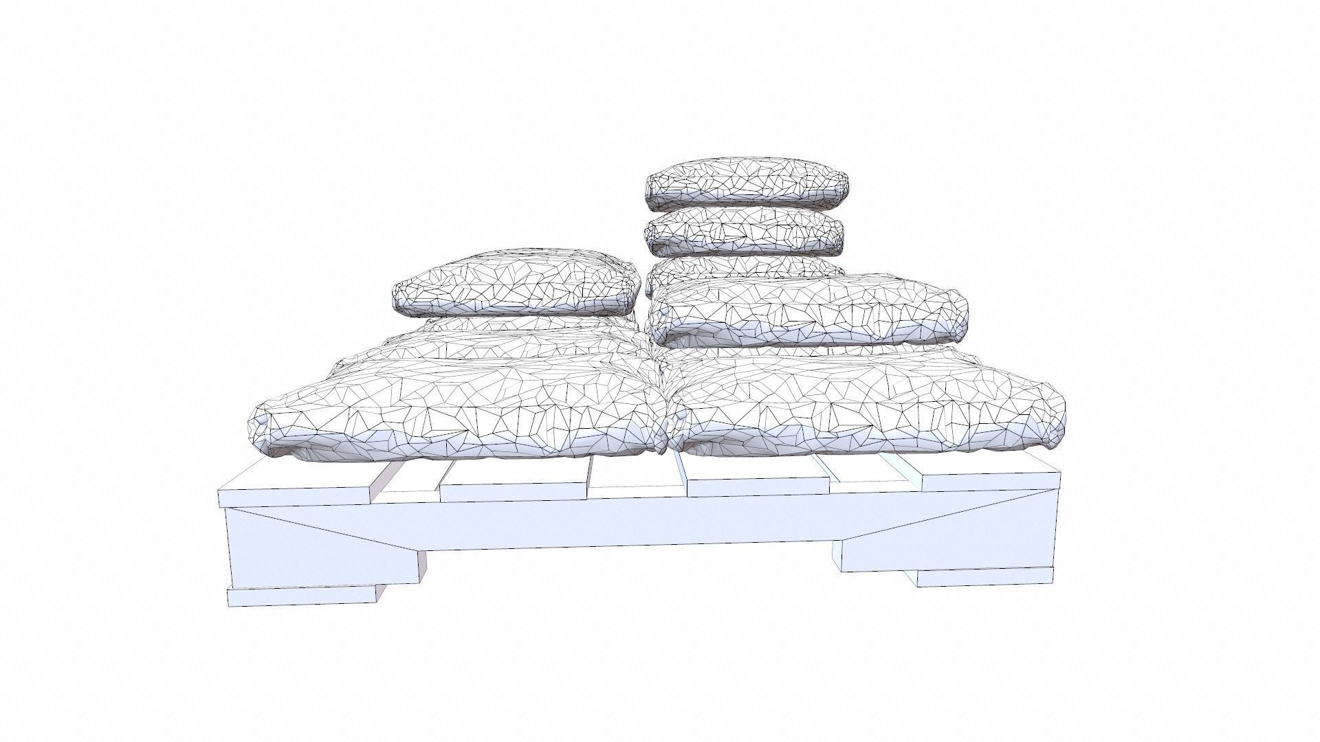 Pallet with Cement Bags Low-poly 3D model_8