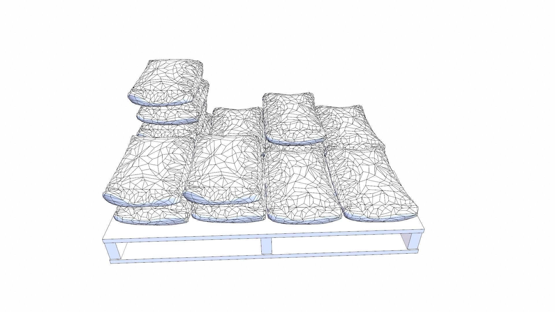 Pallet with Cement Bags Low-poly 3D model_9