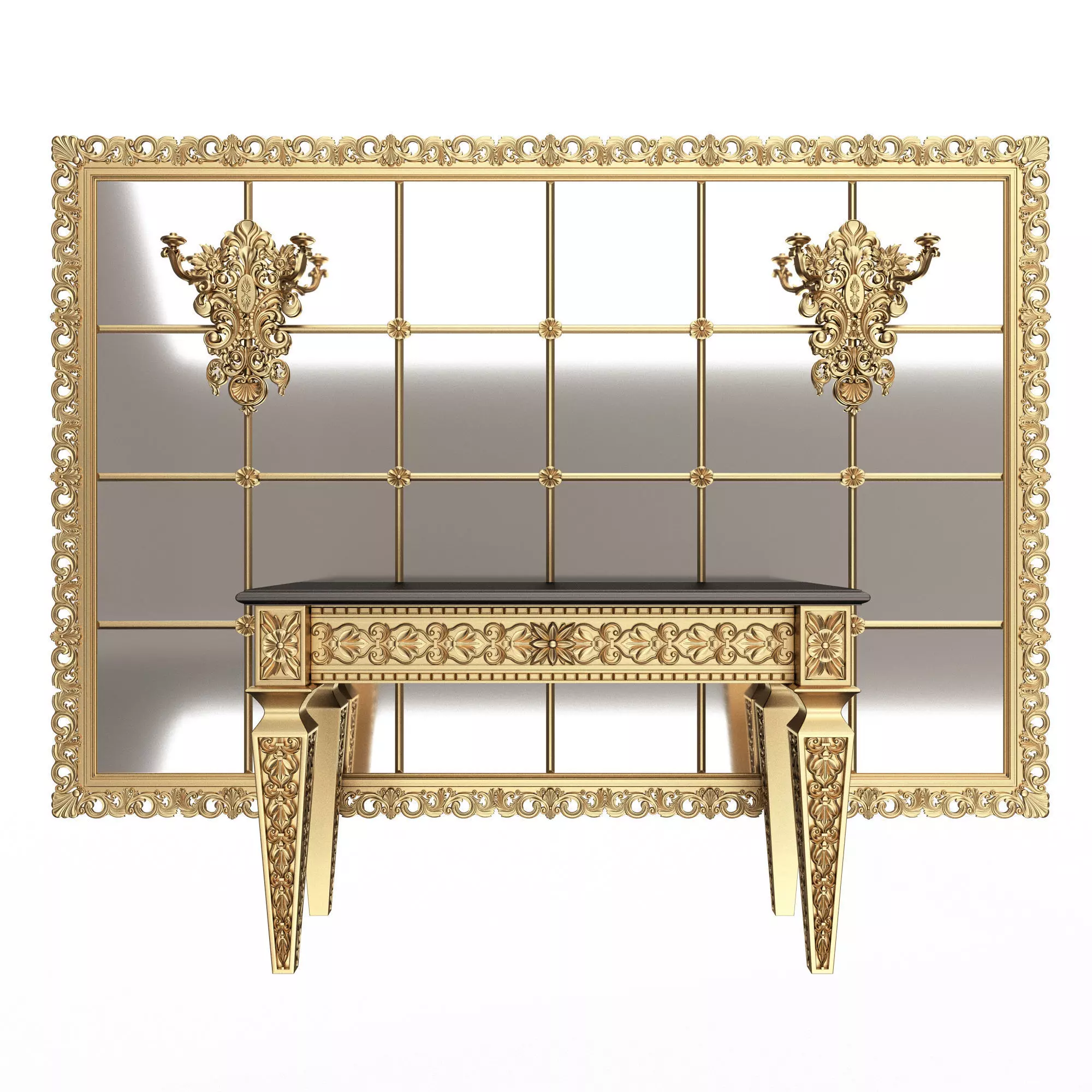 Classic Console Table 014 Low-poly 3D model_0